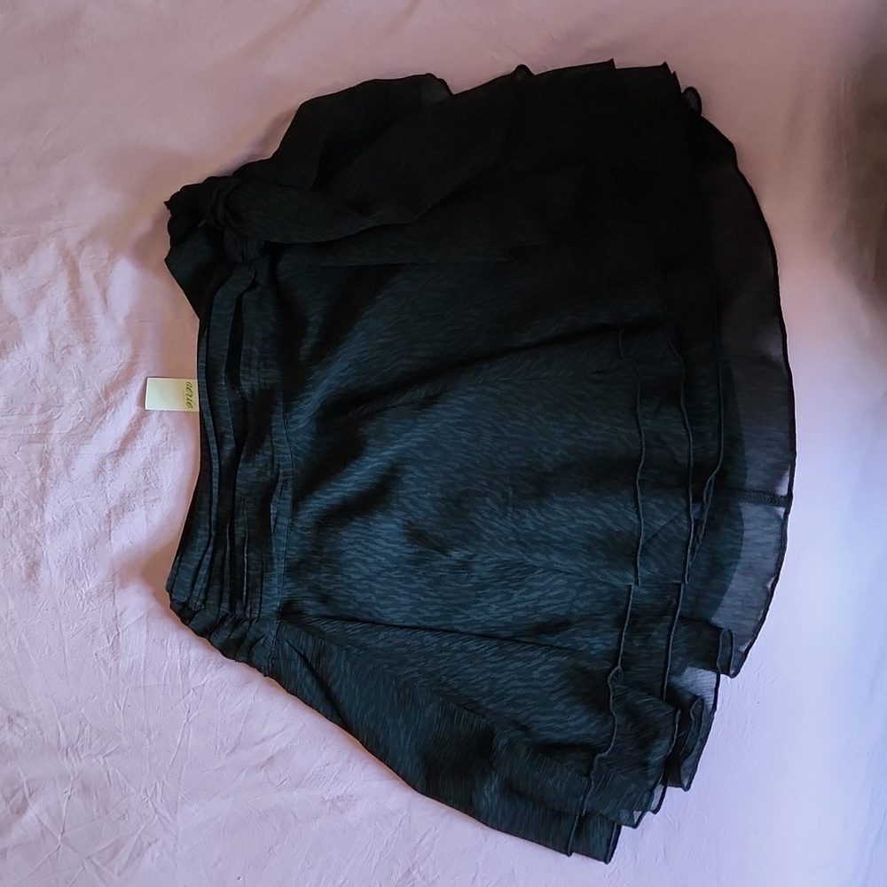 Aerie Chiffon Wrap Skirt, Black Pattern
